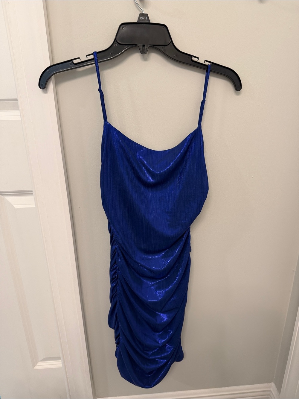 Royal Blue Ruched Mini Slip Dress